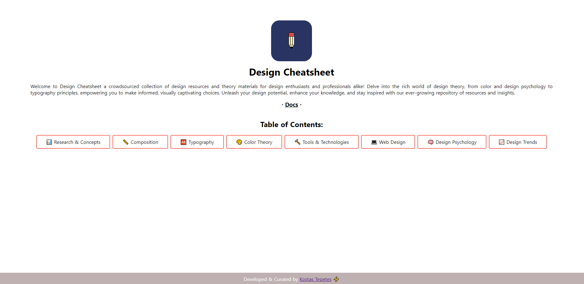 Design Resources & Theory Website