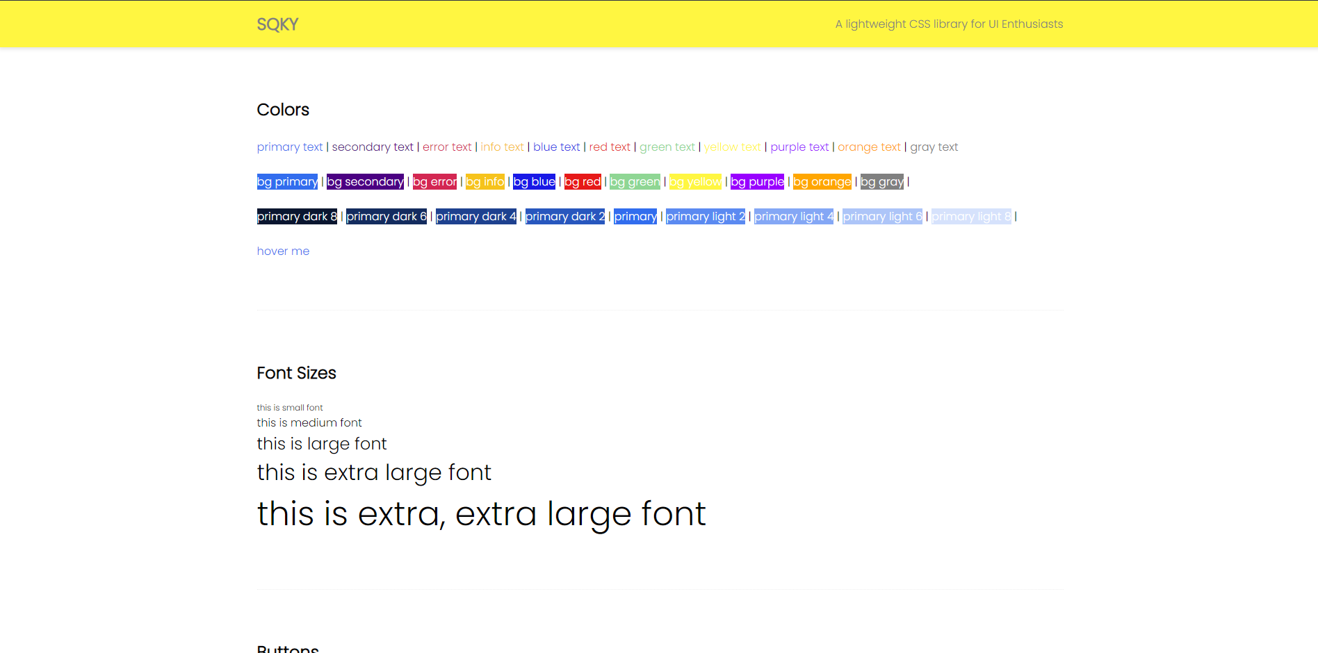 sqky | CSS Library